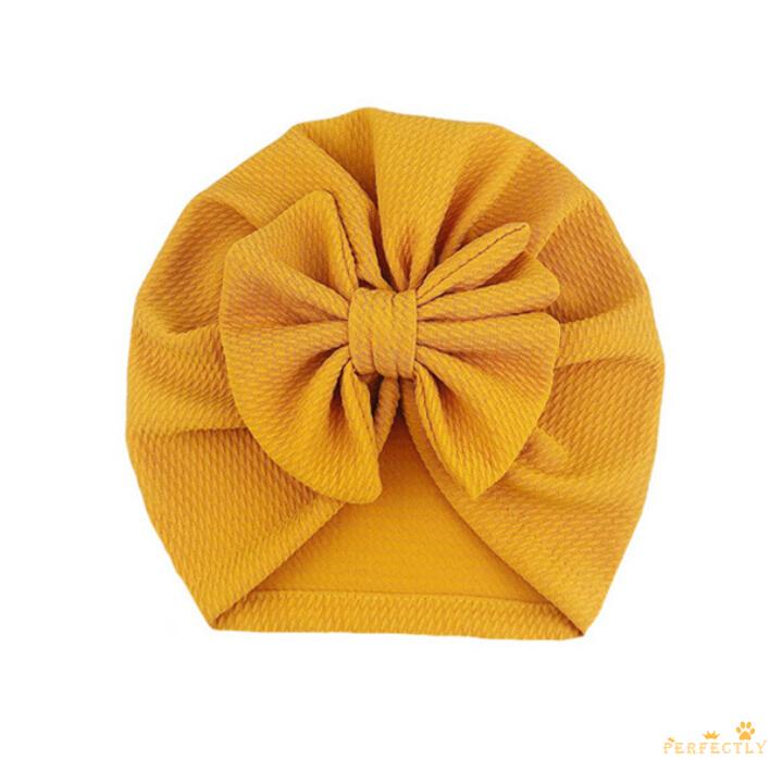 Mũ Turban Thắt Nơ Bằng Lụa Màu Trơn Giữ Ấm Mùa Đông Dành Cho Bé Trai Bé Gái 7-0 - 18 Tháng Tuổi