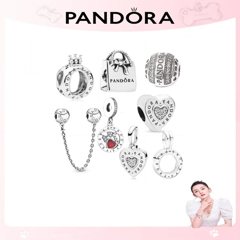 Pan Hạt Chuỗi Xi Mạ Bạc 925 Khắc Logo / Vương Miện / Trái Tim Xinh Xắn dora