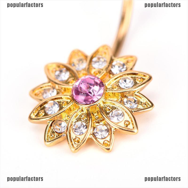 [Phổ Biến] Khuyên Rốn Đính Đá Pha Lê Hình Hoa