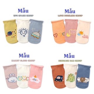 Set 3 đôi tấtchống trượt cho bé tập đichất vải cotton thoáng khí - ảnh sản phẩm 2