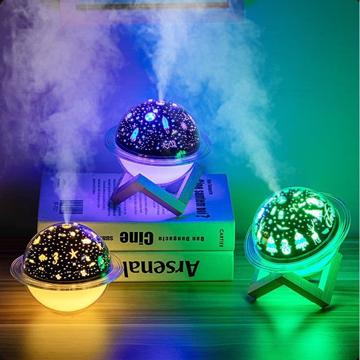 Máy Xông Tinh Dầu Bầu Trời Đầy Sao (Thay Đèn Ngủ Trang Trí Đẹp)⚡️Freeship⚡️ Mặt Trăng Phun Sương Khuếch Tán Tinh Dầu Rẻ