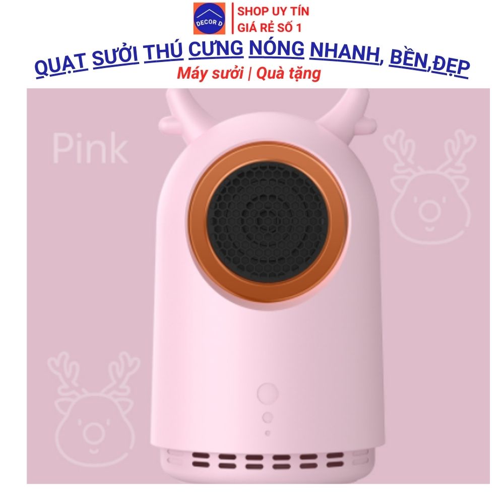 Quạt sưởi mini thú cưng để bàn ấm nhanh, công suất lớn, chạy cực êm - Phù hợp văn phòng, phòng ngủ, decor