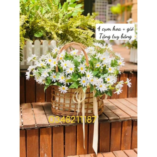 Hoa Giả- Cúc Hoạ Mi hàng đẹp 25bông - Hoa Giả Trang Trí - Cắm Hoa Để Bàn Xinh Xắn.