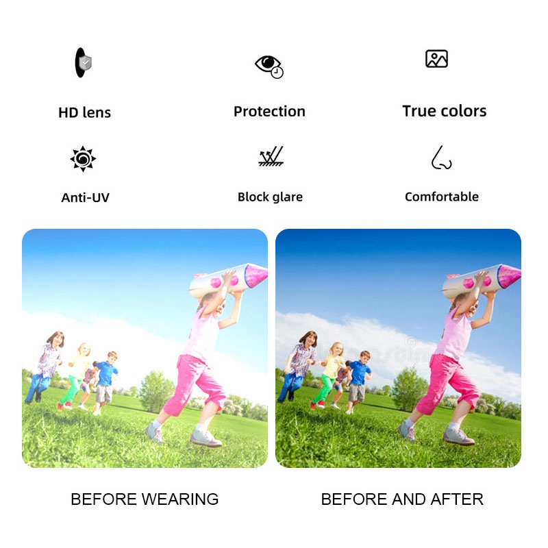 Kính mát hình trái tim chống tia UV400 thời trang cho bé