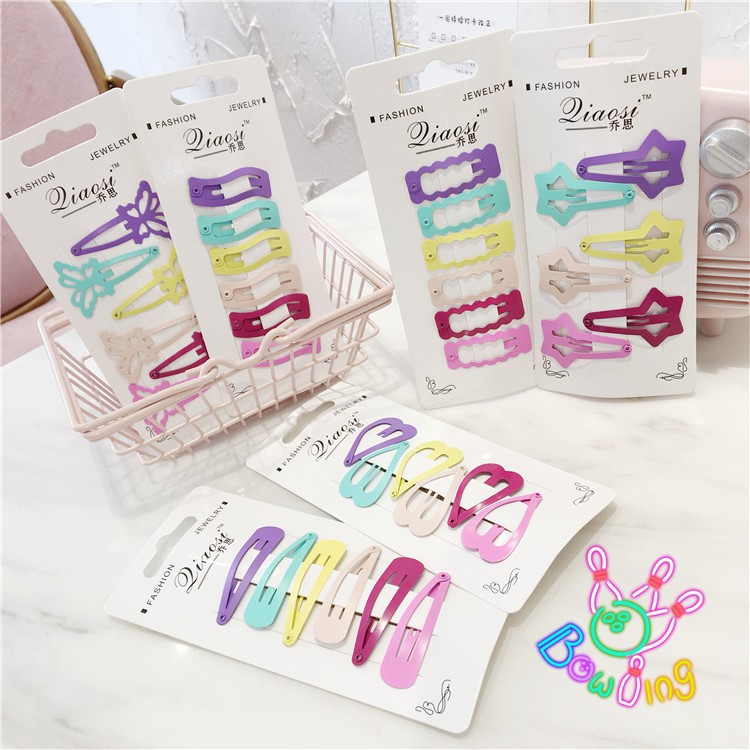 [ Bán buôn sỉ ] kẹp tóc nhiều hình/ màu set 6