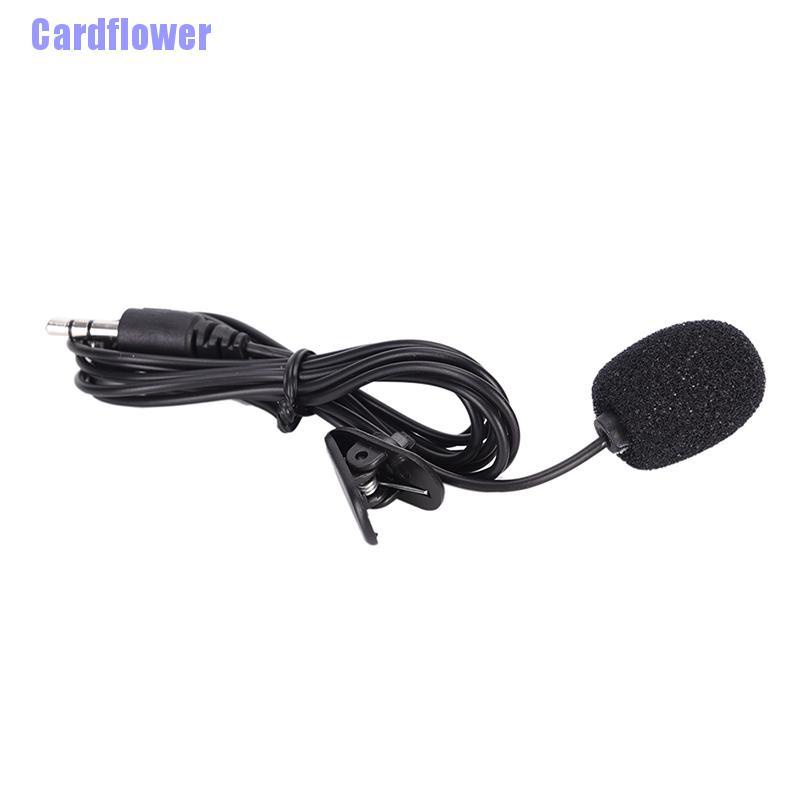 Cardflower  high quality mini 3.5mm hands-free mic microphone clip on lavalier lapel for pc laptop black