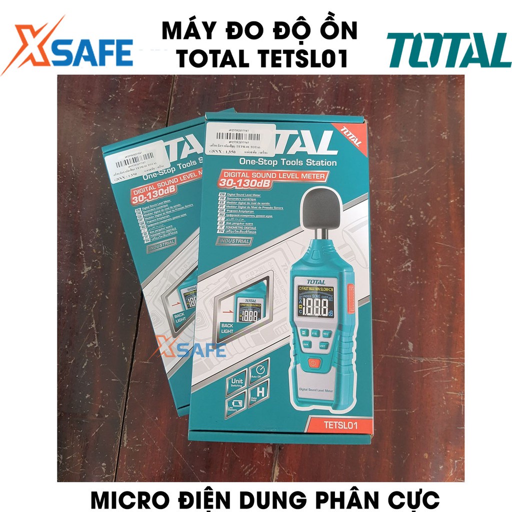 Máy đo độ ồn kỹ thuật số TOTAL TETSL01 màn hình LCD Thiết bị đo độ ồn kỹ thuật số cầm tay phạm vi đo từ 30-130dB