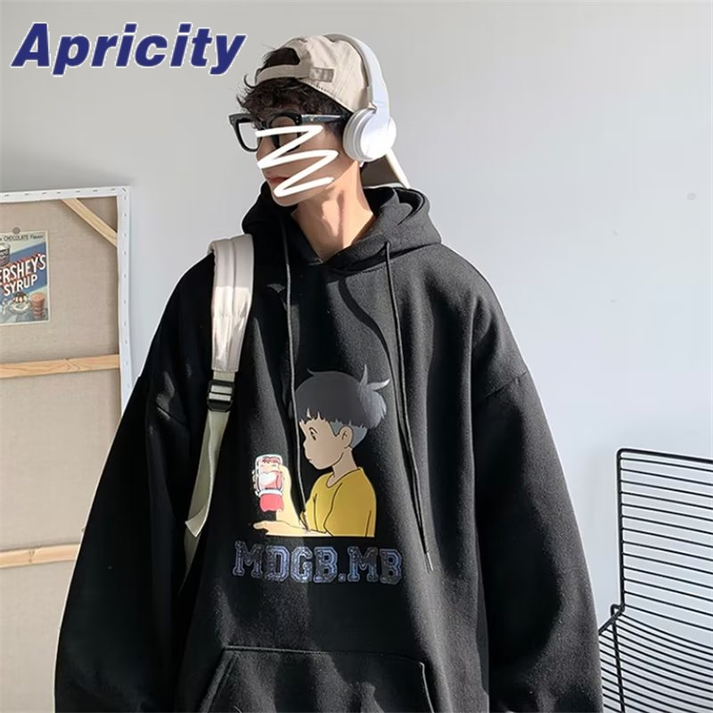 Apriln Áo Khoác sweater Có Mũ Trùm Dáng Rộng Phong Cách Hong Kong Thời Trang Mùa Thu 2022 Mới Cho Nam