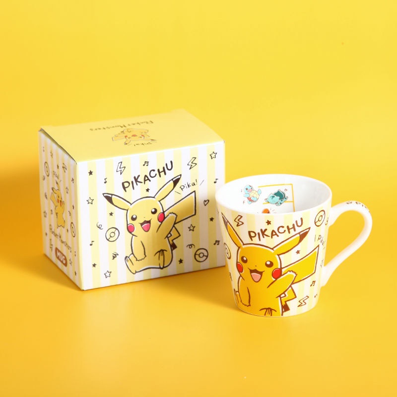 Cốc Uống Nước 305ml Bằng Sứ In Họa Tiết Hoạt Hình Pokemon Pikachu Dễ Thương Tiện Dụng Cho Gia Đình