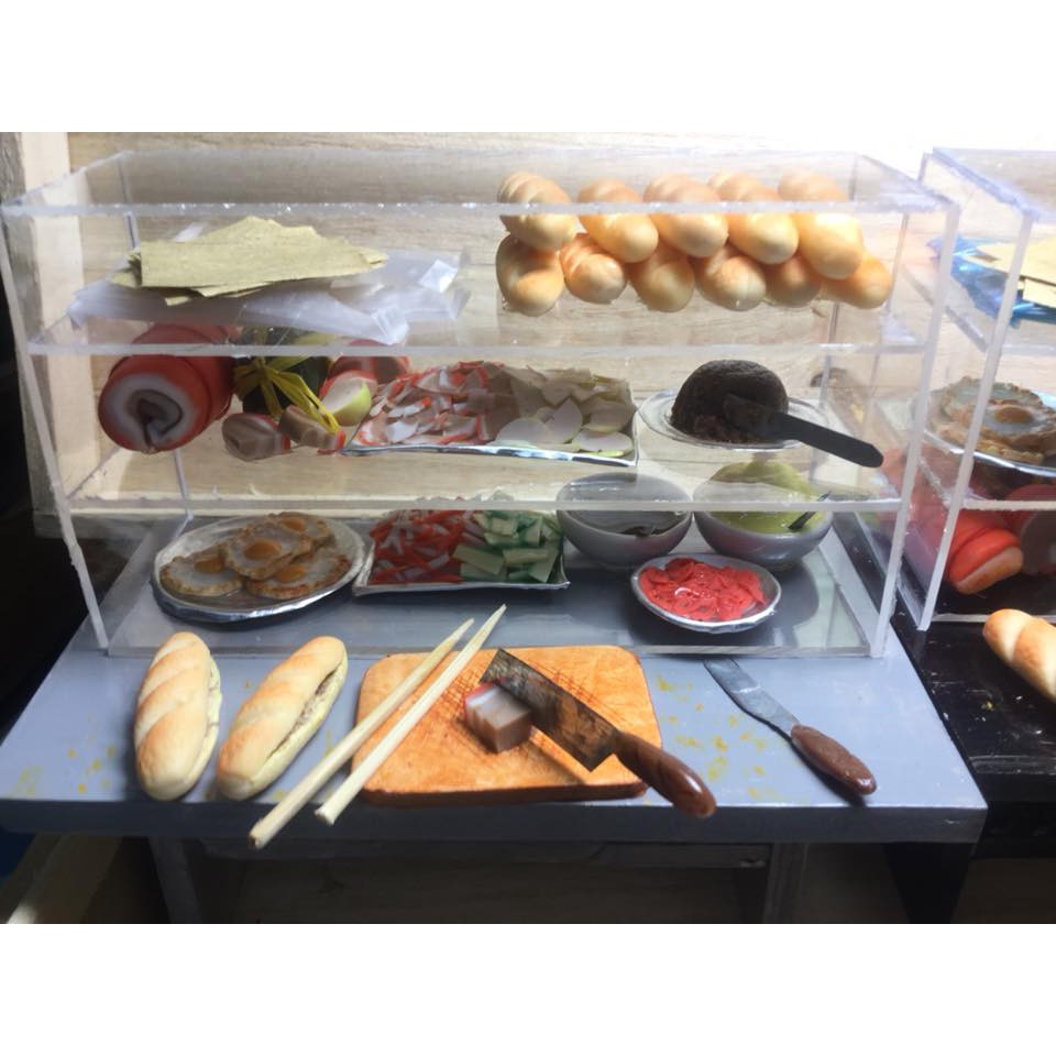 QUẦY BÁNH MÌ THỊT MINI ĐẤT SÉT NHẬT