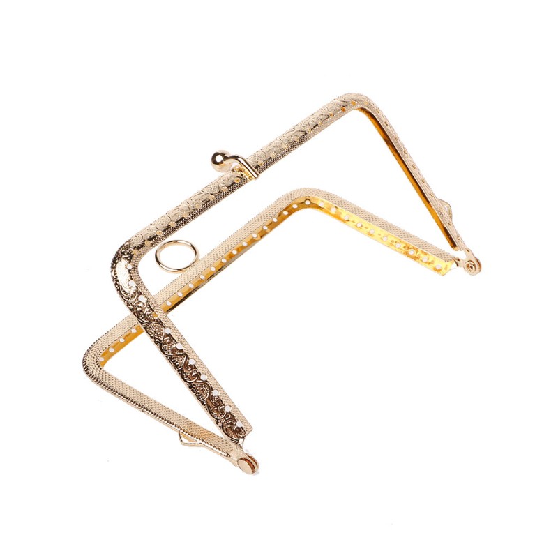 Khung tay cầm cho túi xách bằng kim loại có khóa cài kích thước 13.8cm