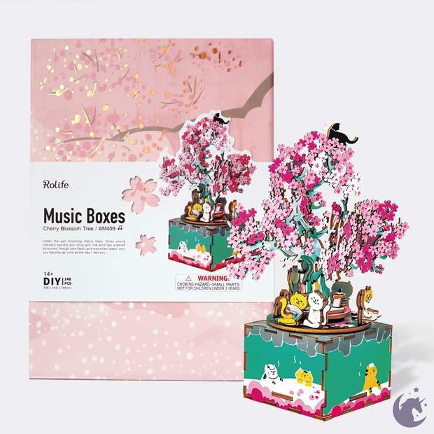 [BẢN XUẤT KHẨU TIẾNG ANH] Mô hình Hộp nhạc Cherry Blossom Tree AM409 Music Box