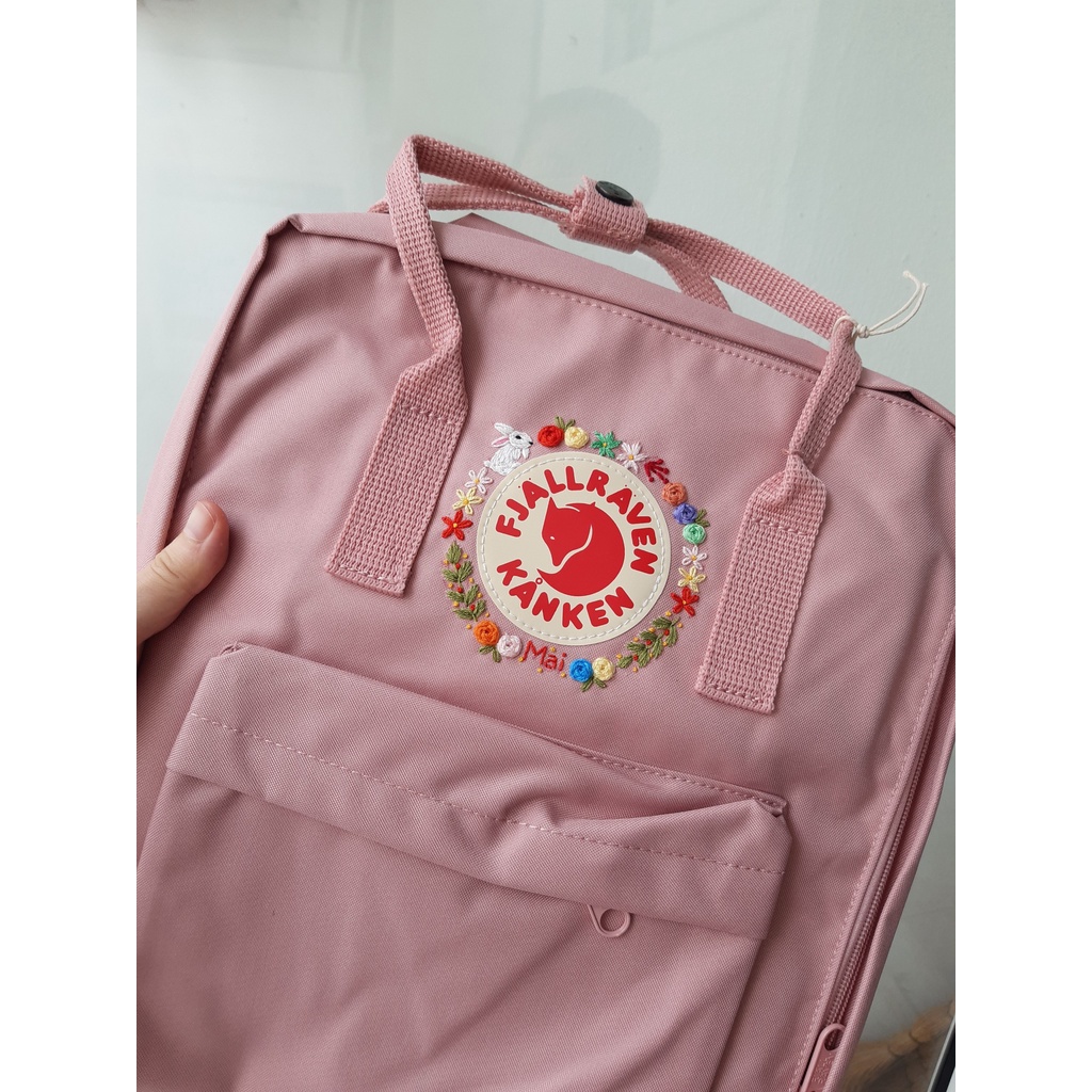 Balo Kanken Hồng Pastel Size Đi Học