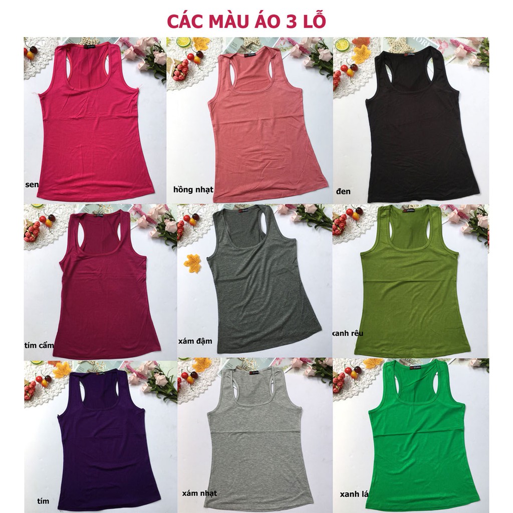 Bộ 03 Áo Thun Lụa Lạnh 2 Dây - 3 lỗ - sát nách Cho Nữ - từ 40kg đến 52kg | BigBuy360 - bigbuy360.vn