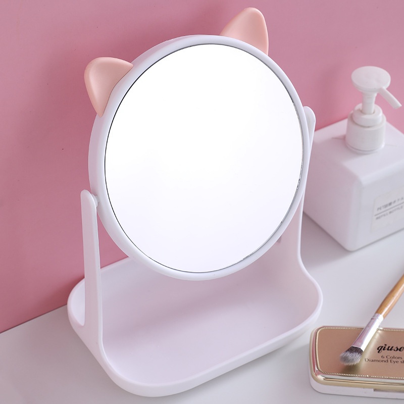Gương tai mèo để bàn trang điểm phong cách Hàn Quốc