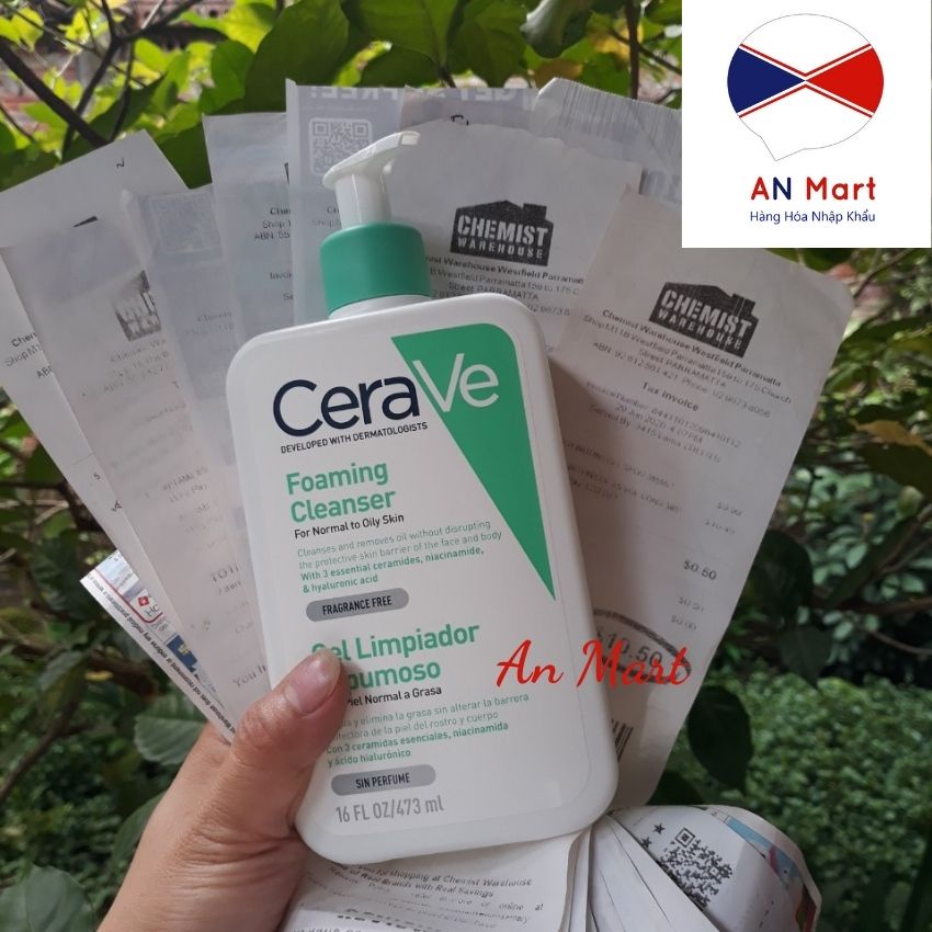 473ml - Sữa Rửa Mặt Cerave Foaming Facial Cleanser Cho Da Dầu, Da Mụn, Da Hỗn Hợp Nhập Khẩu Nội Địa Úc An mart | BigBuy360 - bigbuy360.vn