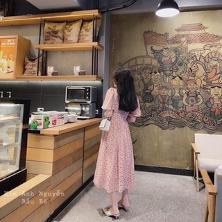 Đầm hồng tiểu thư