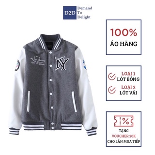 [HÀNG ORDER - FULL TAG] Áo Bomber MLB NY Thêu Chữ Lót Bông Unisex Nam Nữ Cá Tính Siêu Đẹp
