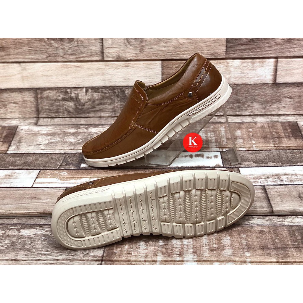 Giày lười nam da vân Clarks (form to bề ngang)