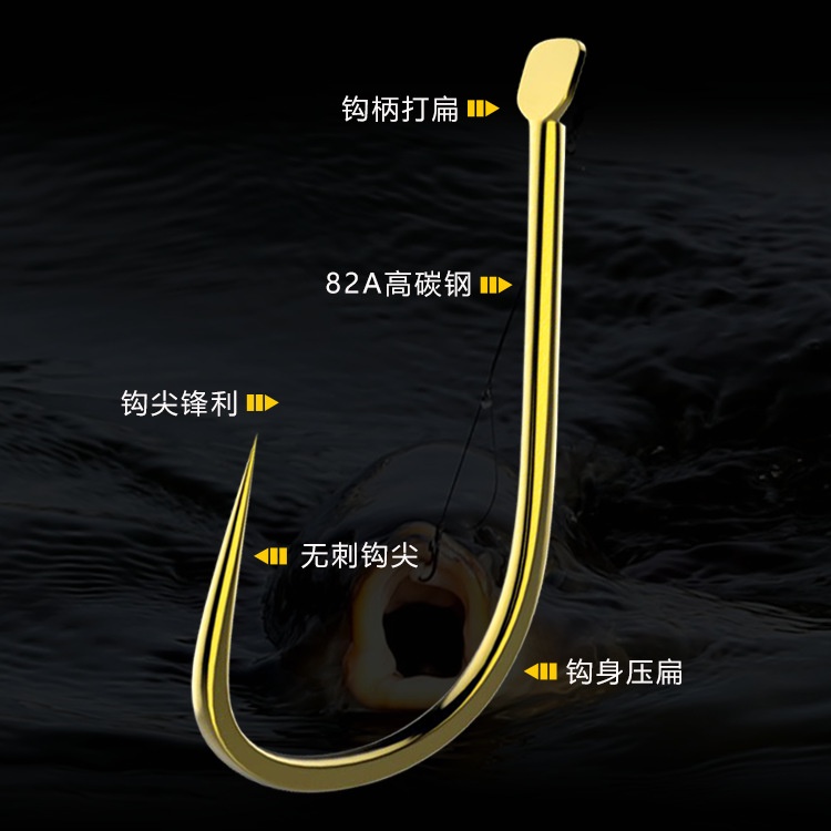 Bộ 100 Móc Câu Cá Kanto 82A Bằng Thép Cacbon Cao Cấp Màu Đen