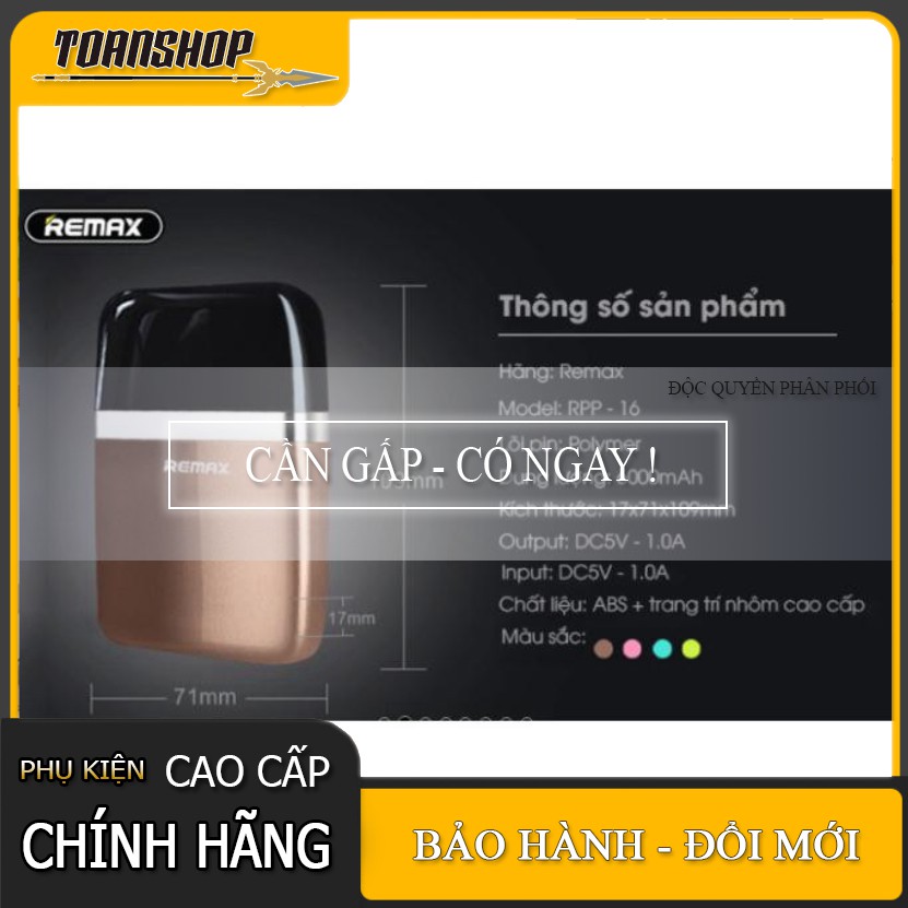 Sạc Dự Phòng 6000mAh Aroma RPP-16 REMAX - Hàng chính hãng