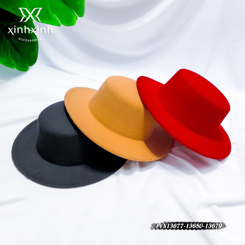 [Mã FAXANH1505 giảm 10K đơn 50K] Mũ Gaucho , mũ dạ vành tròn nữ thời trang - Xinh Xinh Accessories