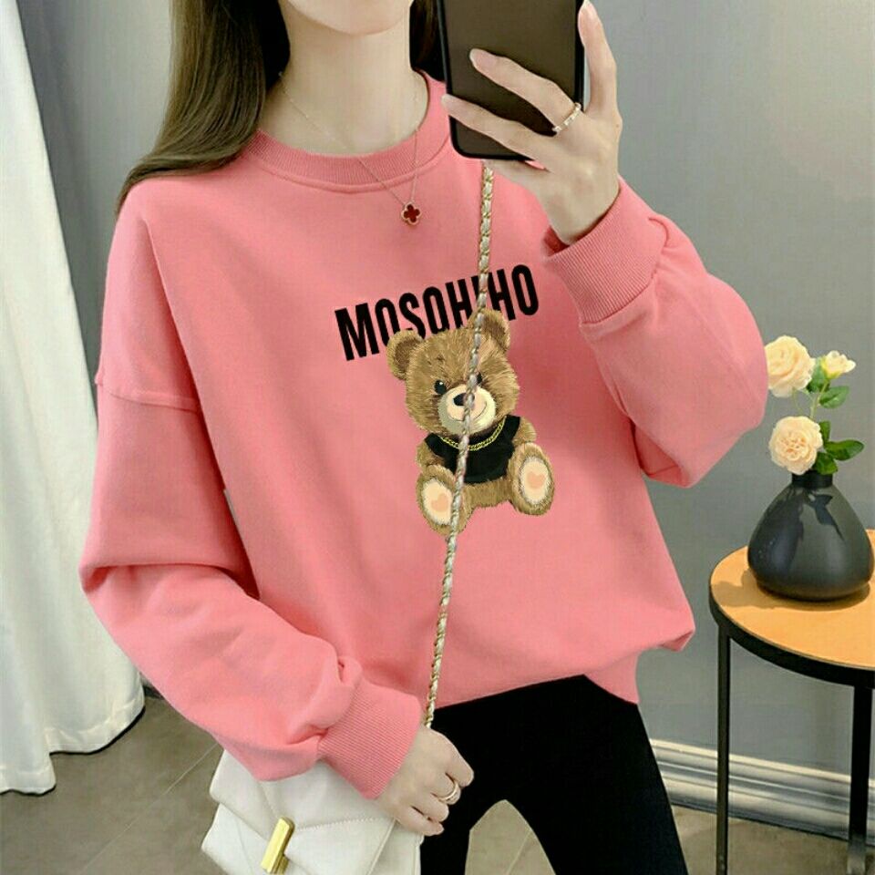 Áo Sweater Tay Dài Cổ Tròn Dáng Rộng Phong Cách Hàn Quốc Thời Trang Xuân Thu Mới Cho Nữ