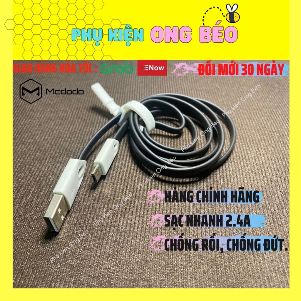 Cáp sạc nhanh chân Micro USB, dây sạc dẹt chống rối, chống đứt chính hãng Mcdodo - phukien_ongbeo