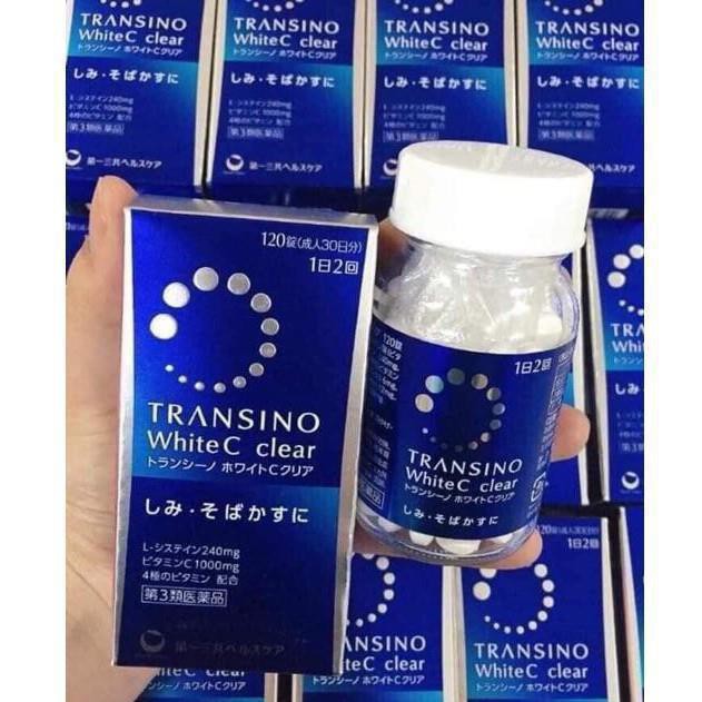 Viên uống Trắng da Transino white c clear mẫu mới 120 viên 2019