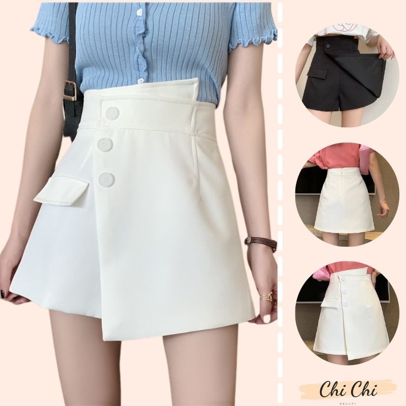 Quần váy cạp cao ống rộng 3 khuy sinh viên công sở mặc siêu xinh VD6 | BigBuy360 - bigbuy360.vn