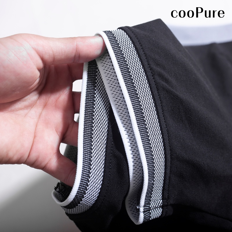 Áo thun polo nam cooPure, chất liệu 100% cotton bo dệt cách điệu NO.3065 (5 màu)