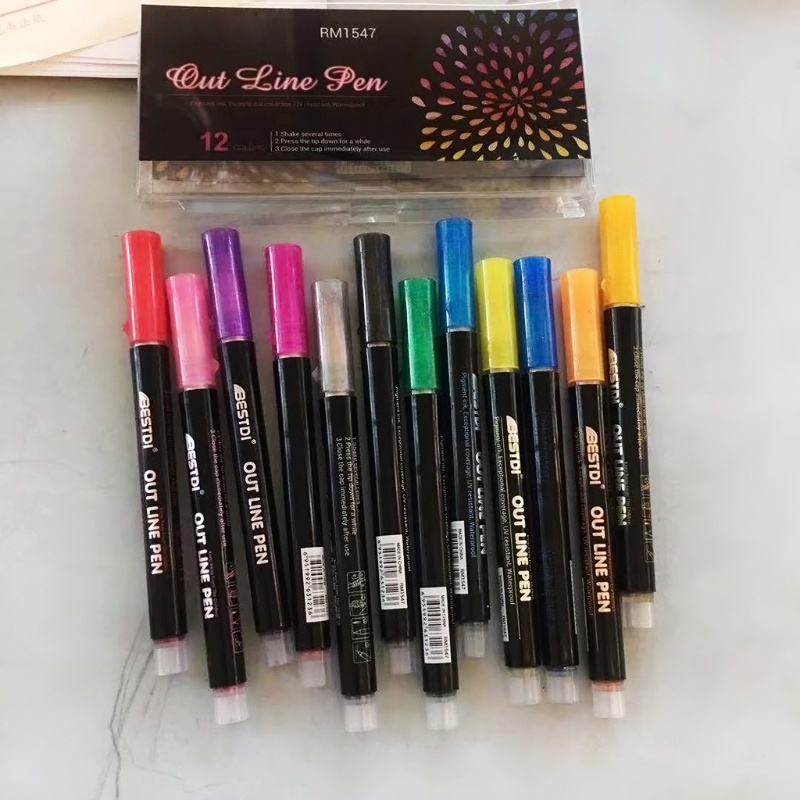 Bút Đánh Dấu Màu Ánh Kim Lấp Lánh Trang Trí Thẻ Sổ Tay DIY