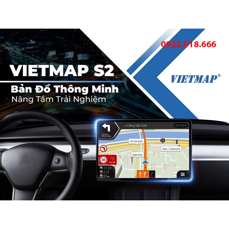 Phần Mềm Vietmap S2 - Cảnh Báo Giao Thông - Giao Diện 3D Thân Thiện - Bản Quyền Chính Hãng