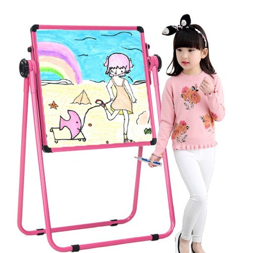 [Loại 1- Đầy đủ phụ kiện]Bảng vẽ trẻ em hai mặt có từ tính, xoá dễ dàng, không bám bụi cho bé thỏa sức sáng tạo