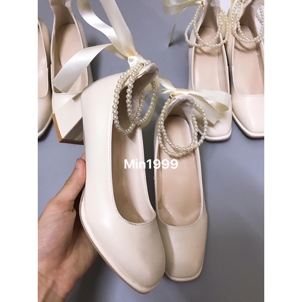 Giày tiểu thư dây ngọc , đế 5.5cm