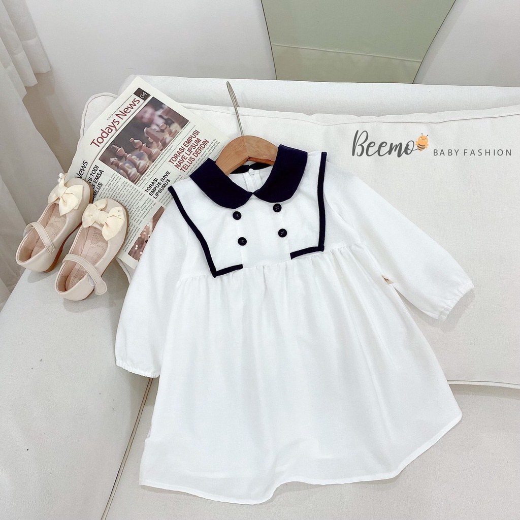 Váy bé gái xinh xắn, dễ thương, đầm thuỷ thủ phối cổ sành điệu cho bé