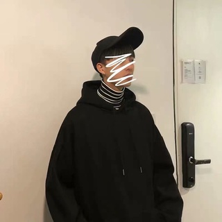 Áo hoodie dáng rộng màu trơn độc đáo phong cách Hàn Quốc thời trang xuân thu cho nam size M-8Xl