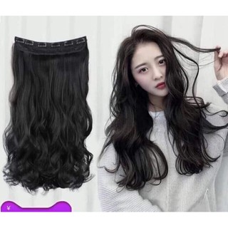 Tóc giả kẹp❤️freeship 50k❤️_ Tóc giả kẹp phím nữa đầu dợn sóng dài 60cm- hình thật