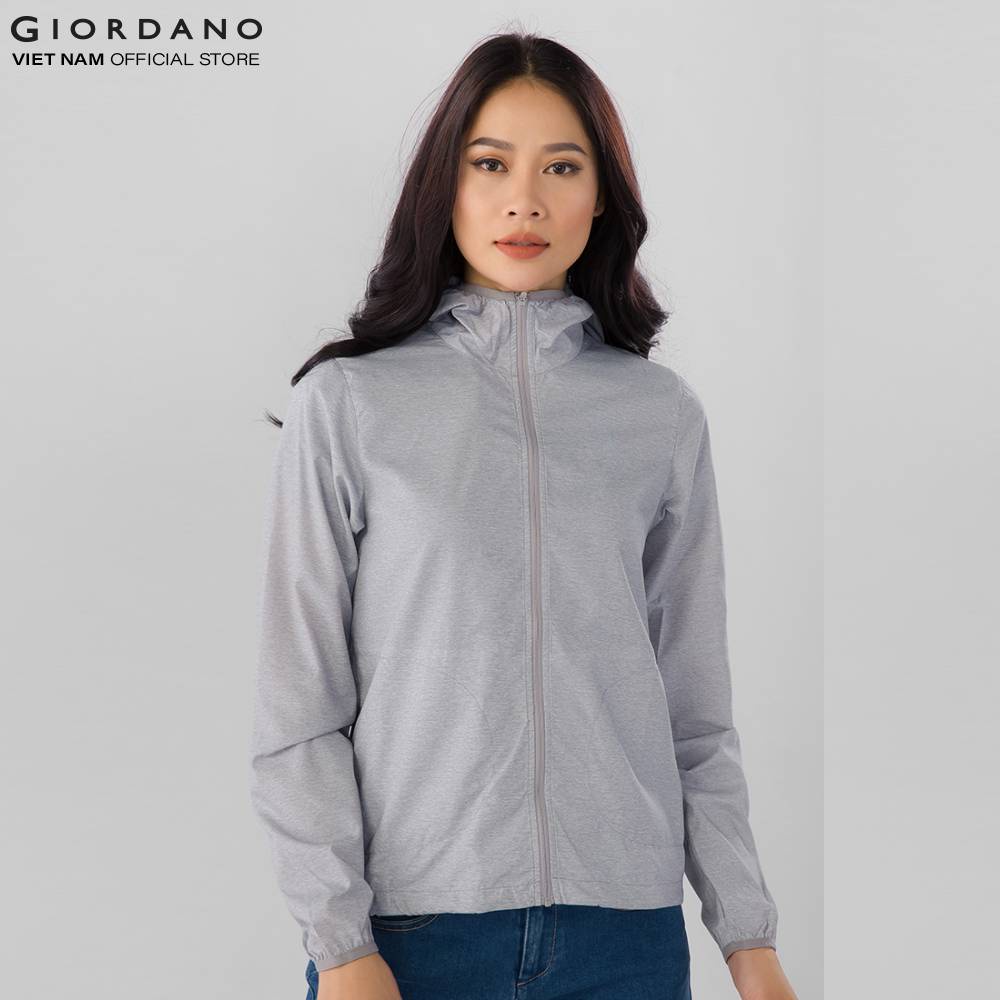 Áo Khoác Gió Nữ Giordano Windbreaker Màu Xám 0537600784