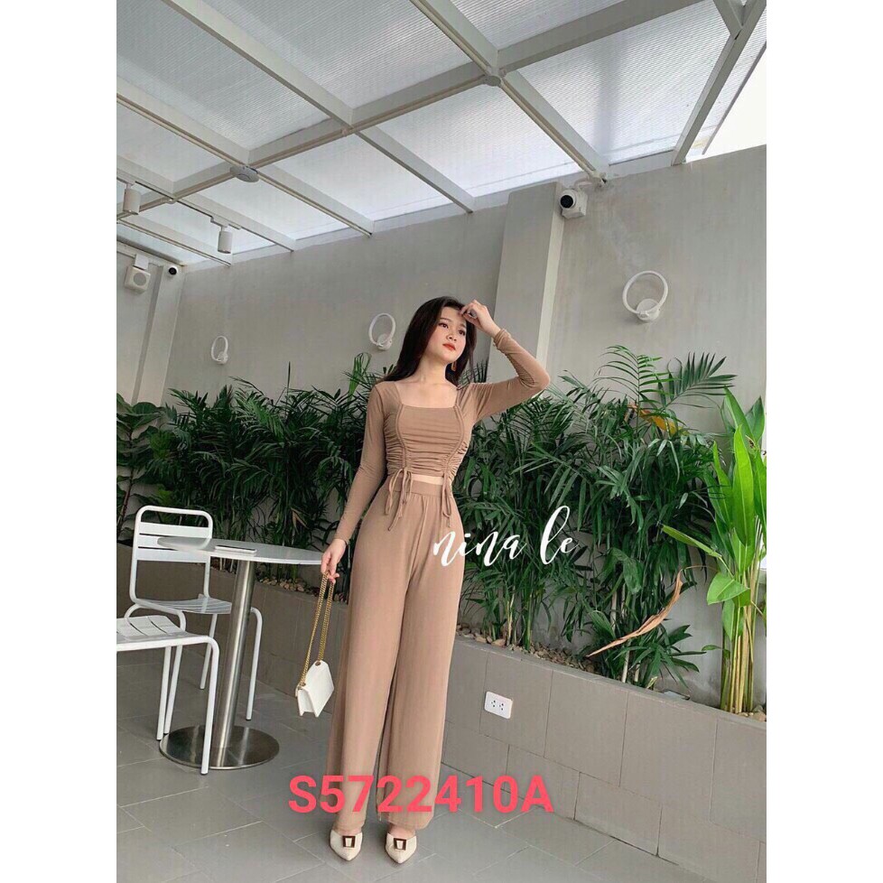 SET ÁO RÚT DÂY QUẦN ỐNG RÔNG SIU XINH