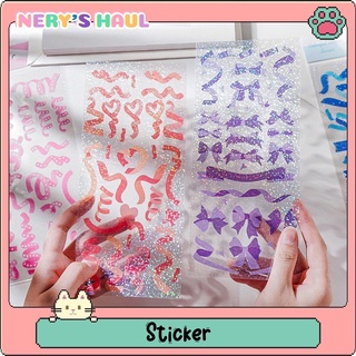 Colorful Ribbon Sticker 🎀 Sticker hình dán nơ ruy băng lấp lánh bling bling trang trí