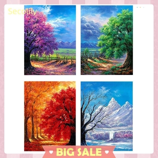 Bộ Tranh Đính Đá Tự Làm Hình Cây Bốn Mùa Xinh Xắn