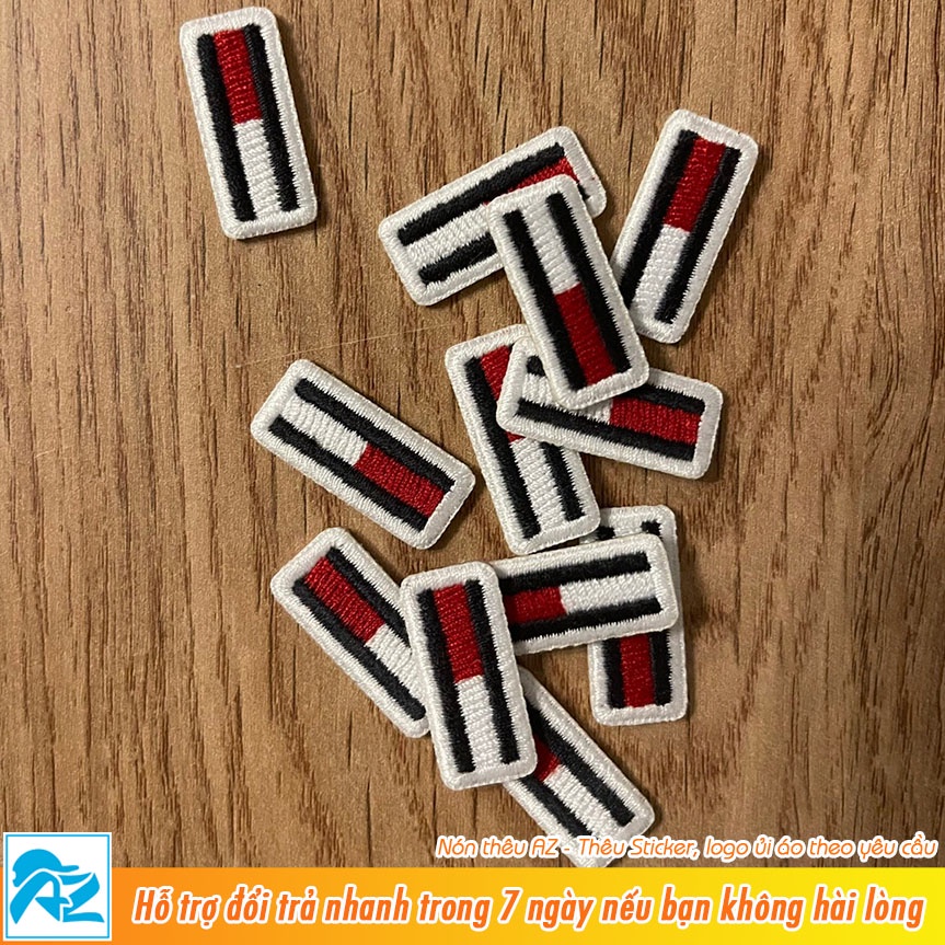 Patch vải thêu hình logo tommy - Sticker ủi vá quần áo S139