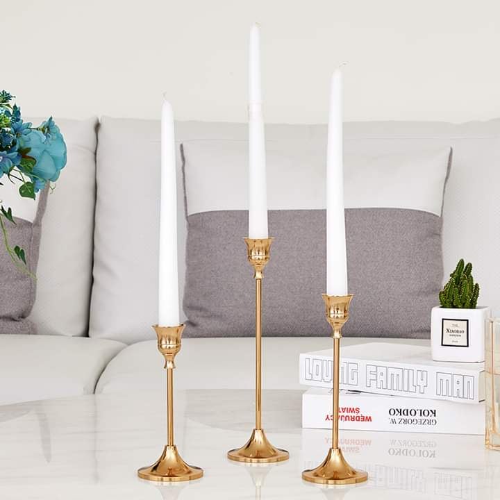 Bộ Chân nến Decor Vintage siêu sang, Chân nến để bàn trang trí