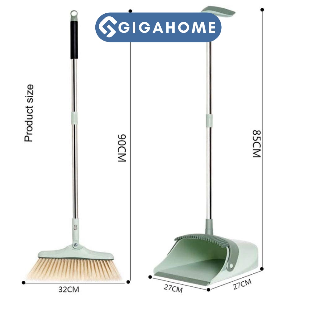 Bộ Chổi Nhựa Quét Nhà Thông Minh Kèm Hót Rác Cán Dài Gấp Gọn GIGAHOME 9021