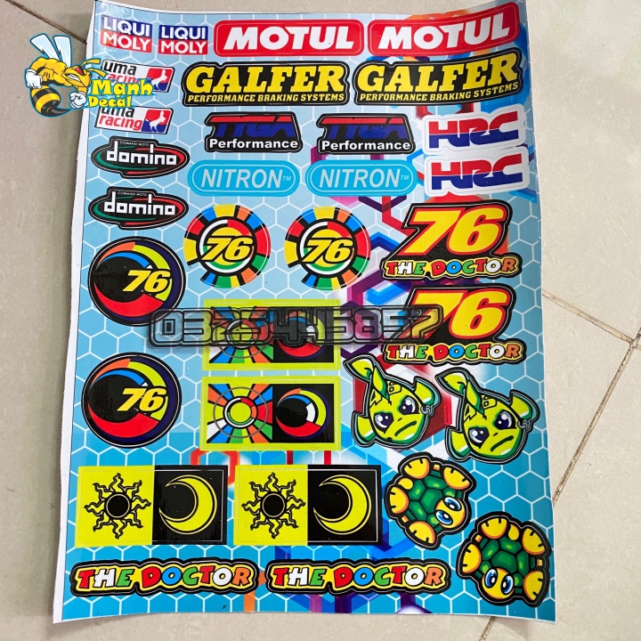 Logo sticker 76 dán trang trí xe máy