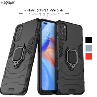 Ốp Lưng Giáp Cứng Có Nhẫn Chống Cho Điện Thoại OPPO Reno4 5G
