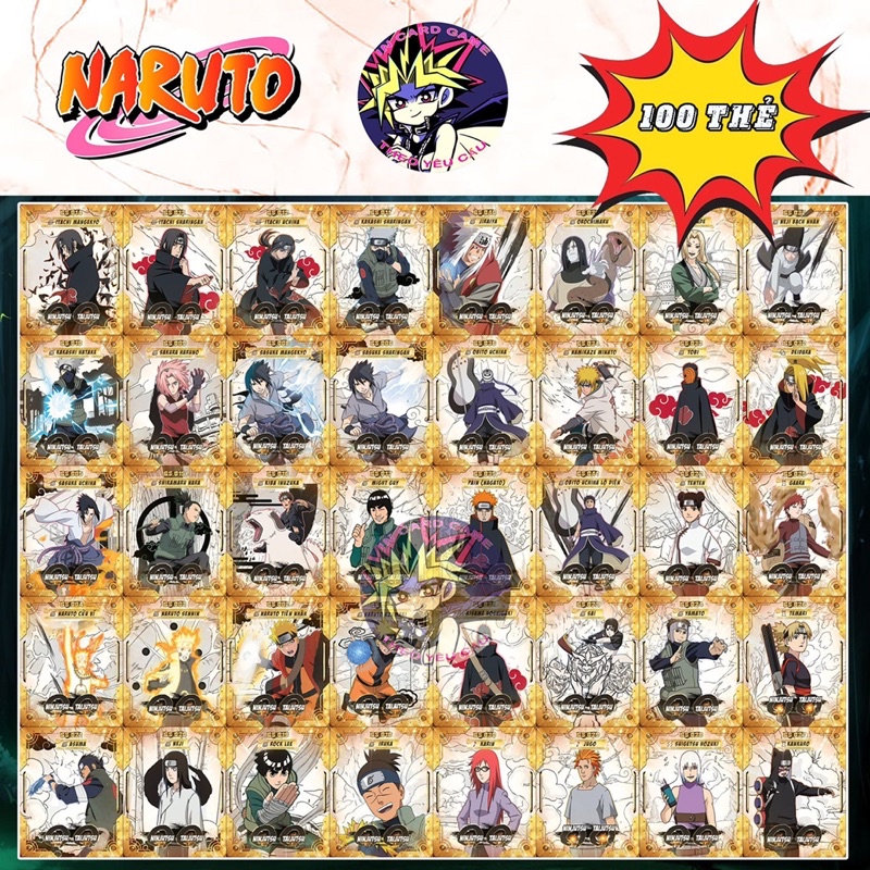 Bộ Thẻ Bài Toonies Naruto Shippuden 100 Thẻ .
