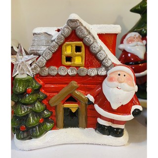 Nhà sứ trang trí noel có đèn led - phụ kiện trang trí giáng sinh