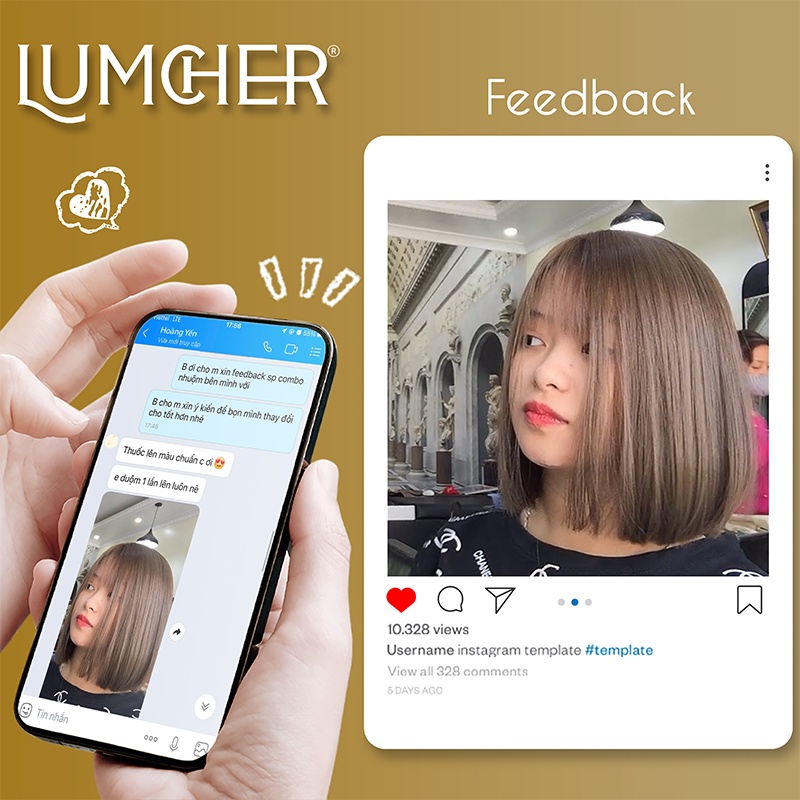 Thuốc nhuộm tóc Nâu Khói Trầm không tẩy tại nhà chính hãng LUMCHER LC03